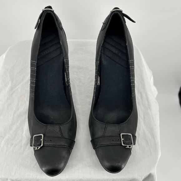 Vintage Y2K Women's Diesel Combustion Black Strap Buckle Heels Pumps sz 8 - Picture 3 of 8